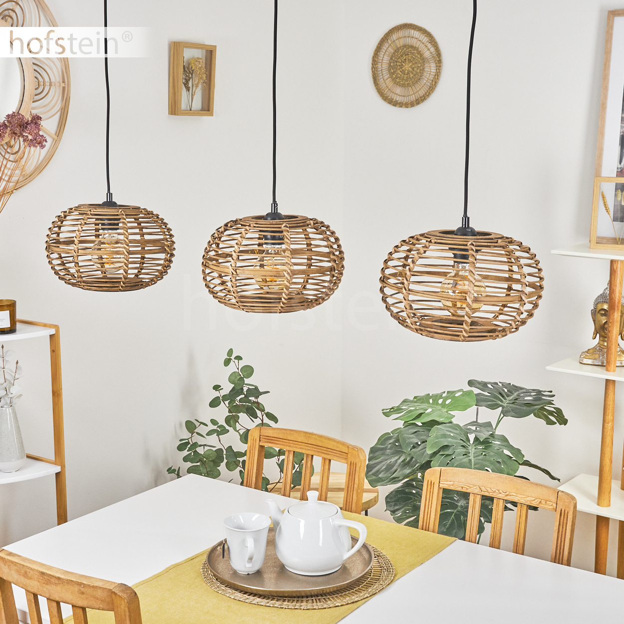 Wohn Schlaf Ess Zimmer Beleuchtung Bambus Pendel Lampe Boho Style Hnge  Leuchten | eBay.de